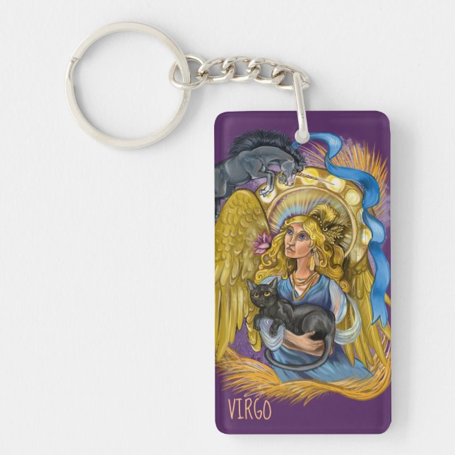 Virgo Zodiac Sign Keychain (Front)