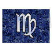 Virgo Zodiac Sign on Blue Digital Camouflage (Front Horizontal)