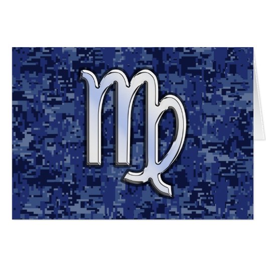 Virgo Zodiac Sign on Blue Digital Camouflage (Front Horizontal)