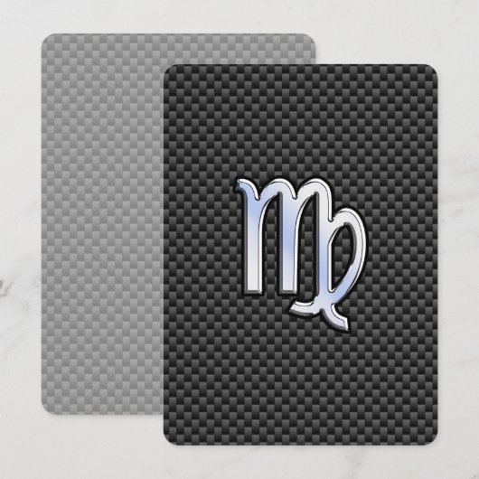 Virgo Zodiac Sign on Charcoal Carbon Fiber Print (Front/Back)