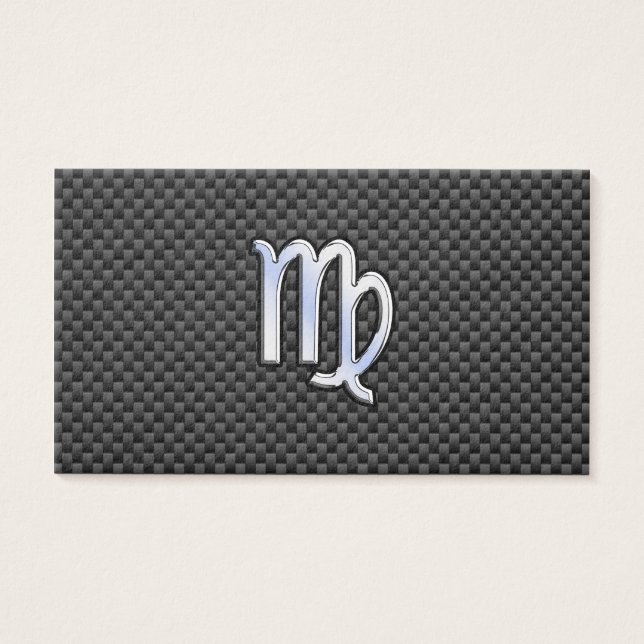 Virgo Zodiac Sign on Charcoal Carbon Fiber Print (Front)