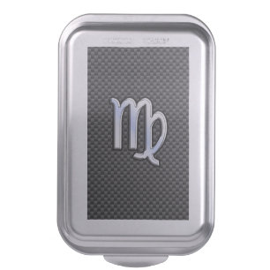 Virgo Zodiac Sign on Charcoal Carbon Fiber Style Cake Pan