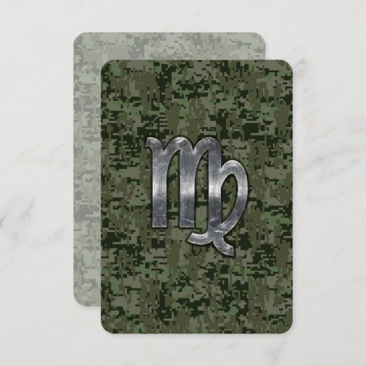Virgo Zodiac Sign on Green Digital Camo (Front/Back)