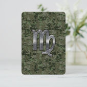 Virgo Zodiac Sign on Green Digital Camo (Standing Front)