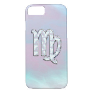 Virgo Zodiac Sign on Nacre Mother of Pearl Like iPhone 8/7 Case