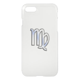 Virgo Zodiac Sign on Navy Blue Camo iPhone SE/8/7 Case