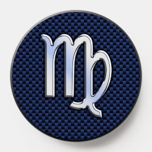 Virgo Zodiac Sign on Navy Blue Decor PopSocket