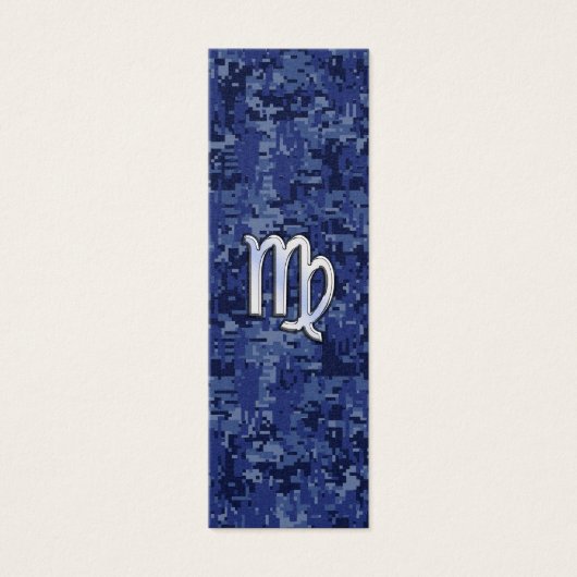 Virgo Zodiac Sign on Navy Blue Digital Camo (Front)