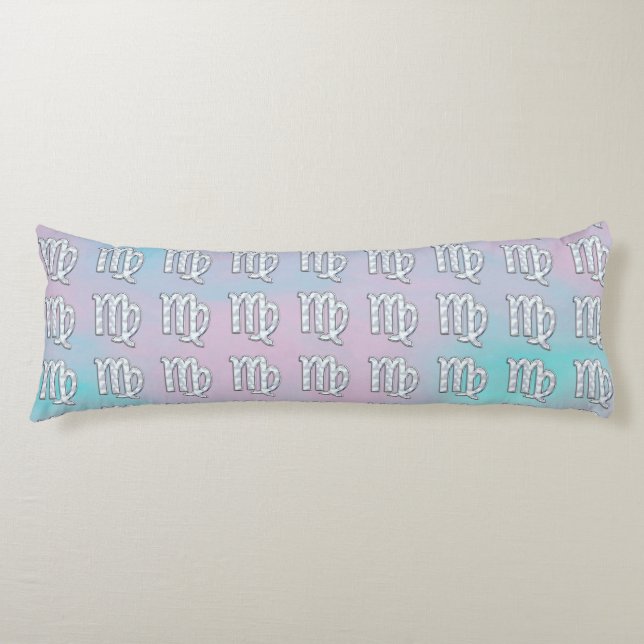 Virgo Zodiac Sign on Pastels Mother of Pearl Body Pillow (Front)
