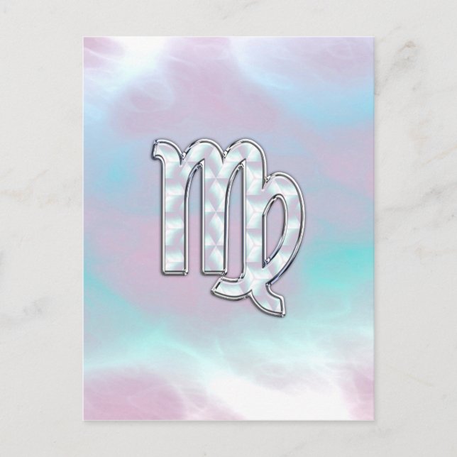 Virgo Zodiac Sign on Pastels Mother of Pearl Postcard (Front)