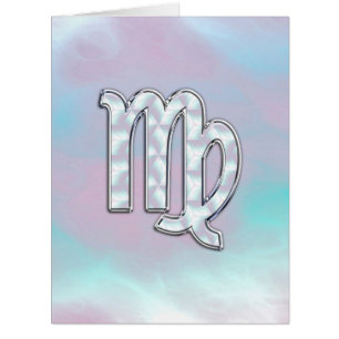 Virgo Zodiac Sign on Pastels Mother of Pearl Style Cards