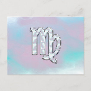 Virgo Zodiac Sign on Pastels Mother of Pearl Style Postcard