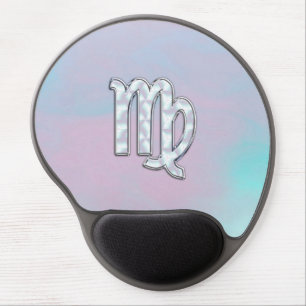 Virgo Zodiac Sign on Pastels Nacre Style Print Gel Mouse Pad