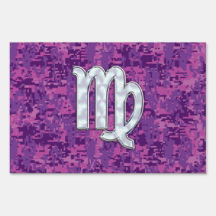 Virgo Zodiac Sign on Pink Fuchsia Digital Camo