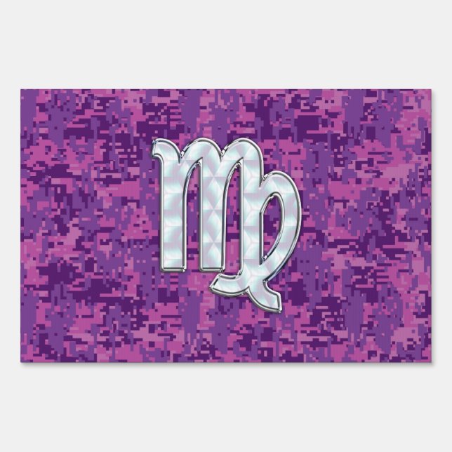 Virgo Zodiac Sign on Pink Fuchsia Digital Camo (Front)