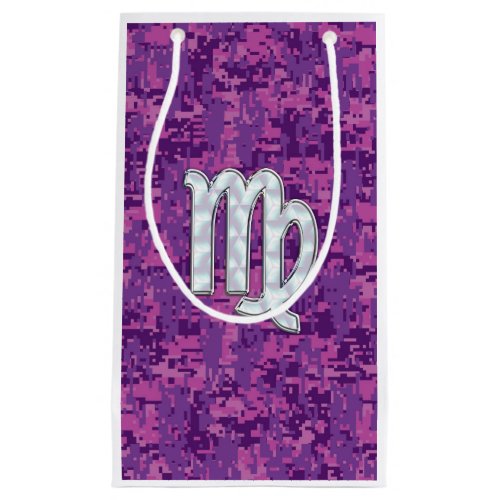 Virgo Zodiac Sign Pink Fuchsia Digital Camouflage Small Gift Bag