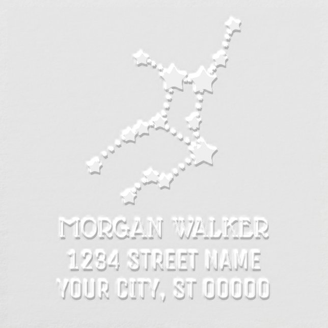 Virgo Zodiac Sign Star Constellation Name Address Embosser (Design)