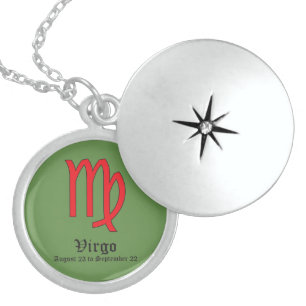 Virgo, zodiac sign sterling silver necklace