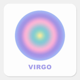 Virgo Zodiac Sign Stylish Gradient Square Sticker