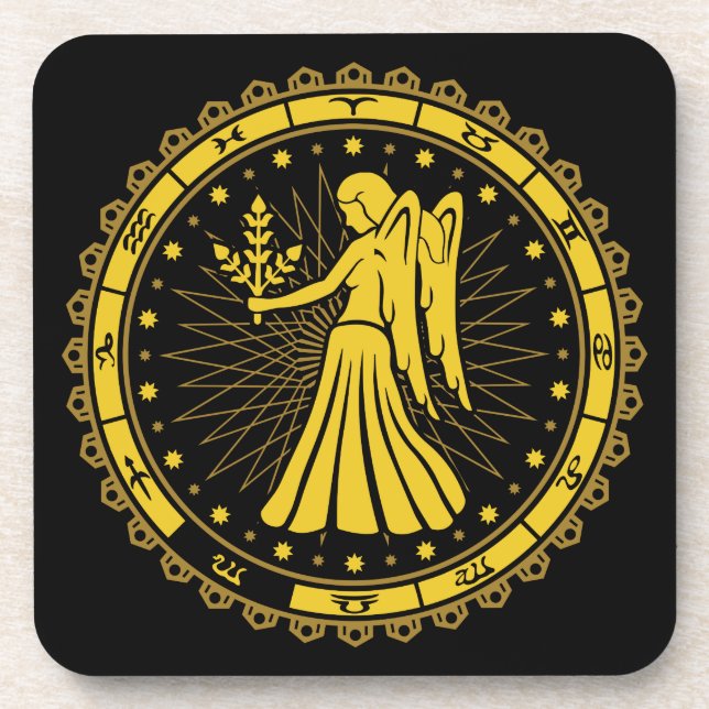 Virgo - Zodiac Sign - Symbol - Horoscope Beverage Coaster (Front)