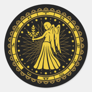 Virgo - Zodiac Sign - Symbol - Horoscope Classic Round Sticker