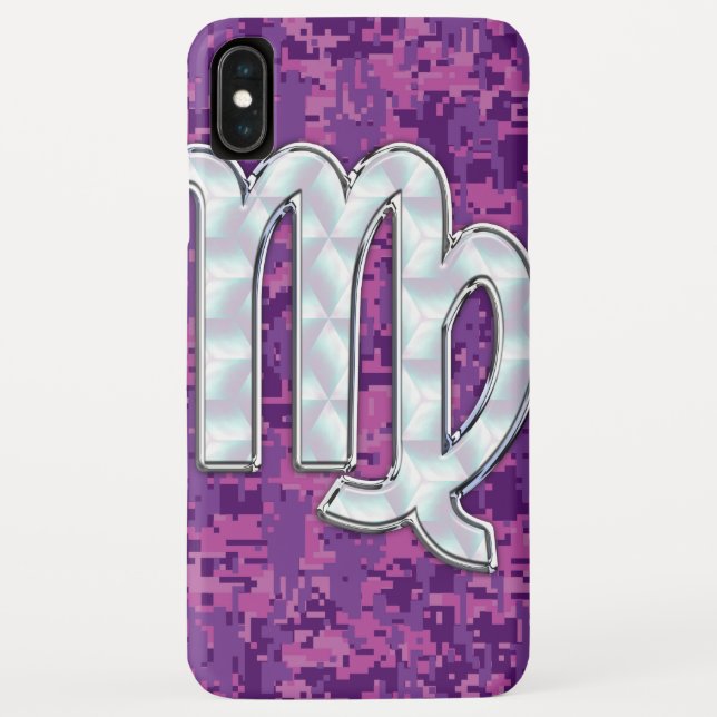 Virgo Zodiac Sign Vibrant Fuchsia Digital Camo Case-Mate iPhone Case (Back)