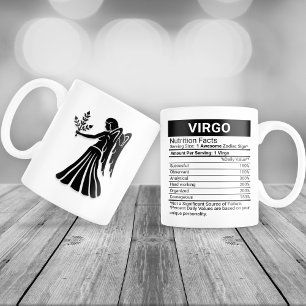 Virgo Zodiac Sign with Nutrition Facts, Giant Coffee Mug