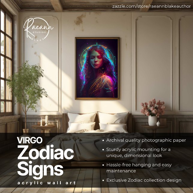 Virgo Zodiac Signs Celestial Acrylic Wall Art (Creator Uploaded)