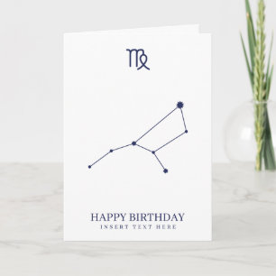 Virgo Zodiac Star Sign Custom Birthday Card