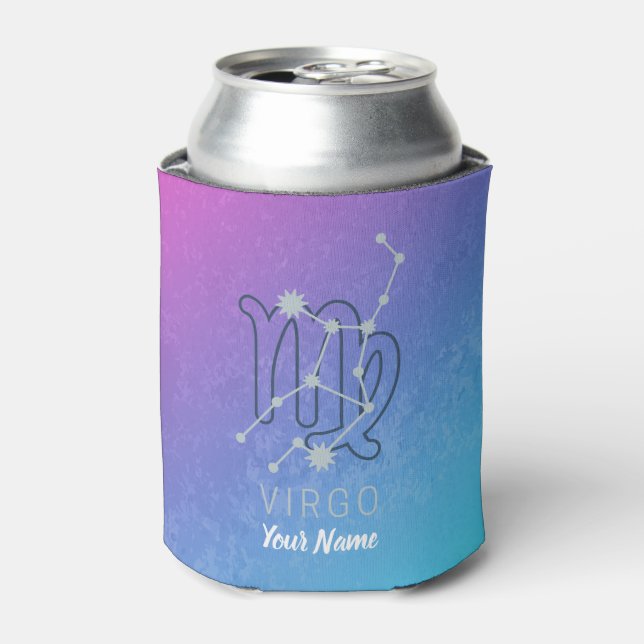 Virgo Zodiac Star Sign Horoscope Constellation Can Cooler (Can Front)