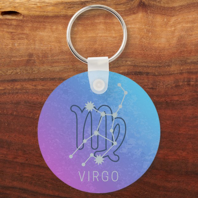 Virgo Zodiac Star Sign Horoscope Constellation Keychain (Front)