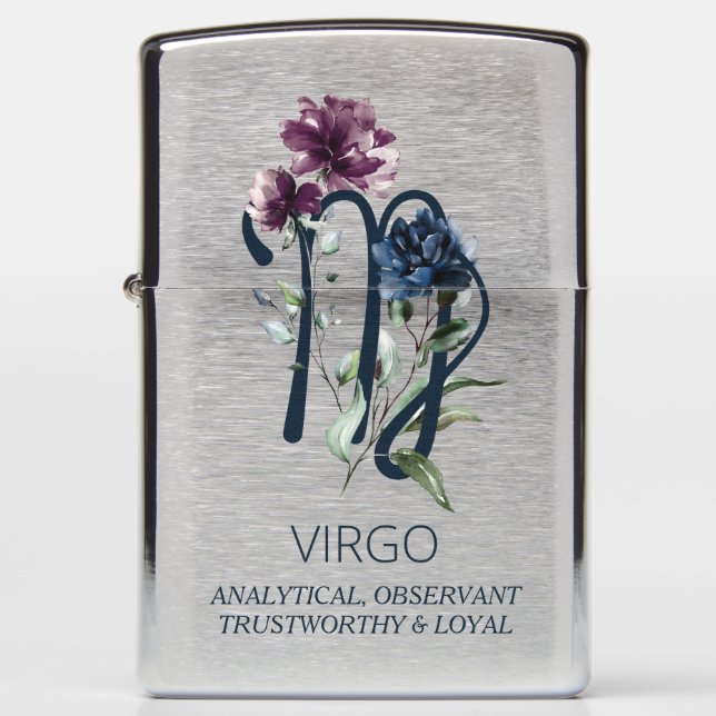 Virgo Zodiac Star Sign Zippo Lighter (Front)