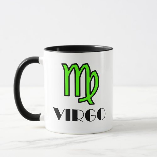Virgo Zodiac Symbol Designer Mug In Green