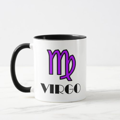 Virgo Zodiac Symbol Designer Mug In Purple