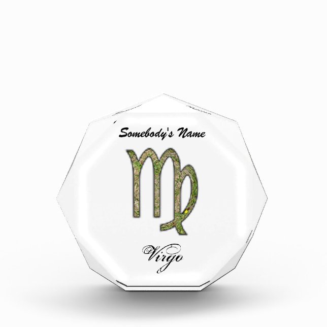 Virgo Zodiac Symbol Element by Kenneth Yoncich Acrylic Award (Front)