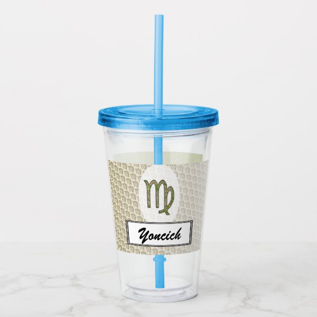 Virgo Zodiac Symbol Element by Kenneth Yoncich Acrylic Tumbler (Front)