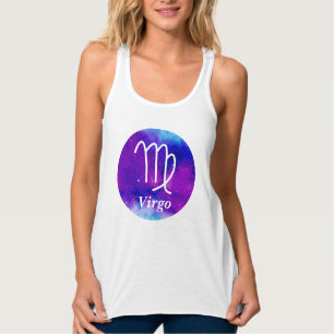 Virgo Zodiac Symbol Space Nebula Tank Top