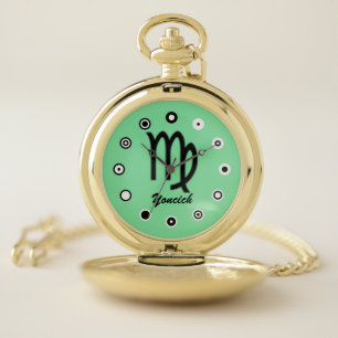 Virgo Zodiac Symbol Standard (Bf) by K Yoncich Pocket Watch