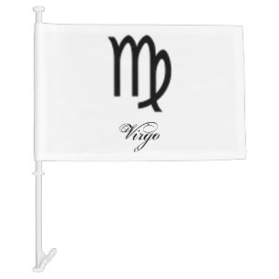 Virgo Zodiac Symbol Standard by Kenneth Yoncich Car Flag