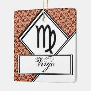 Virgo Zodiac Symbol Standard by Kenneth Yoncich Ceramic Ornament
