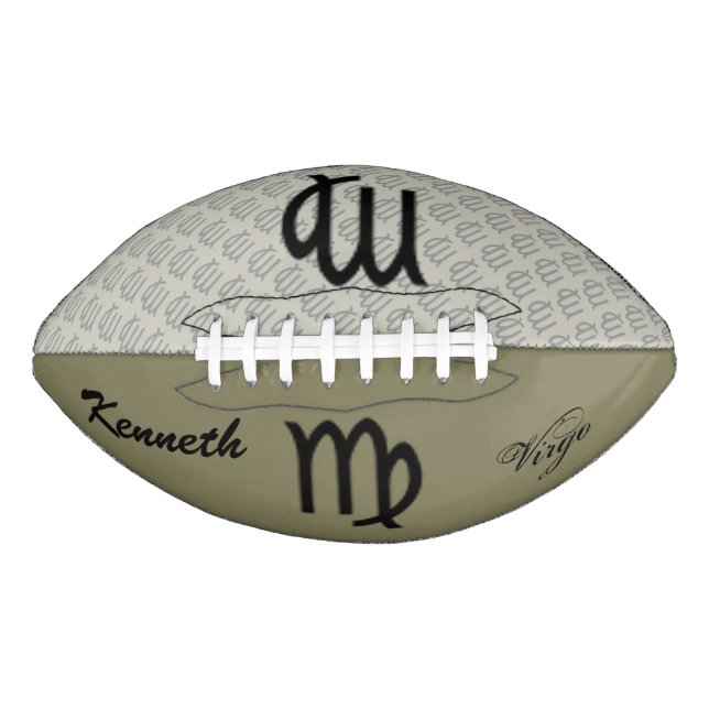 Virgo Zodiac Symbol Standard by Kenneth Yoncich Football (Front)