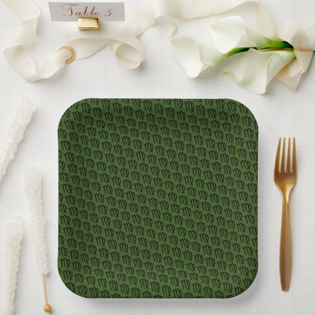 Virgo Zodiac Symbol Standard by Kenneth Yoncich Paper Plates (Wedding)
