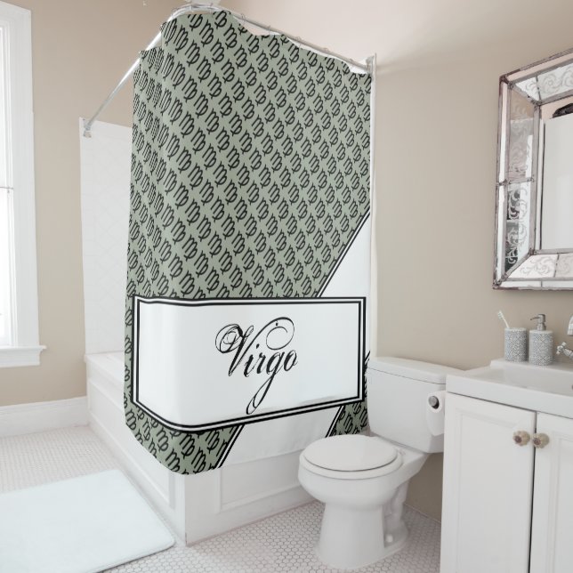 Virgo Zodiac Symbol Standard by Kenneth Yoncich Shower Curtain (In Situ)