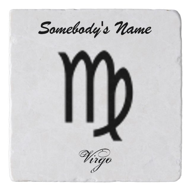 Virgo Zodiac Symbol Standard by Kenneth Yoncich Trivet (Front)