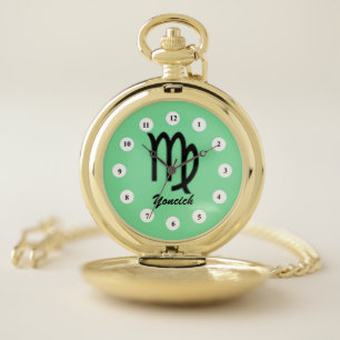 Virgo Zodiac Symbol Standard (Cf) by K Yoncich Pocket Watch