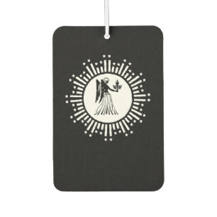 Virgo Zodiac Symbol with Stars & Radiant Sunburst Air Freshener