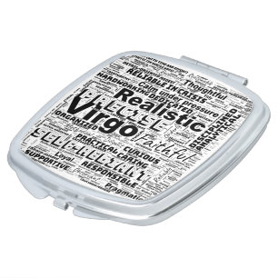 Virgo Zodiac Word Cloud Inspiration Compact Mirror