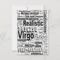 Virgo Zodiac Word Cloud Inspiration Greeting Card