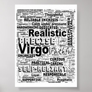 Virgo Zodiac Word Cloud Inspiration Poster (S)