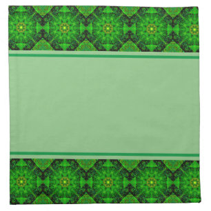 Viridescent Green Kaleidoscope, Cloth Napkin